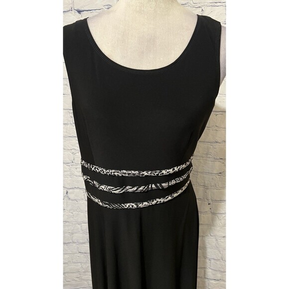 Perceptions New York Black Long Maxi Sleevless Stretch Dress Size 12 - Picture 2 of 6